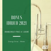 Bonus Idrico 2021 - rimborso fino a 1.000 euro